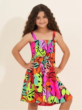 Girls Maaji Dress/cover-up neon colors colorful rainbow swim material spandex